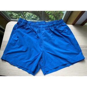 Columbia PFG Sandy River Cargo Shorts Blue Nylon‎ Womens Large Gorpcore Outoors